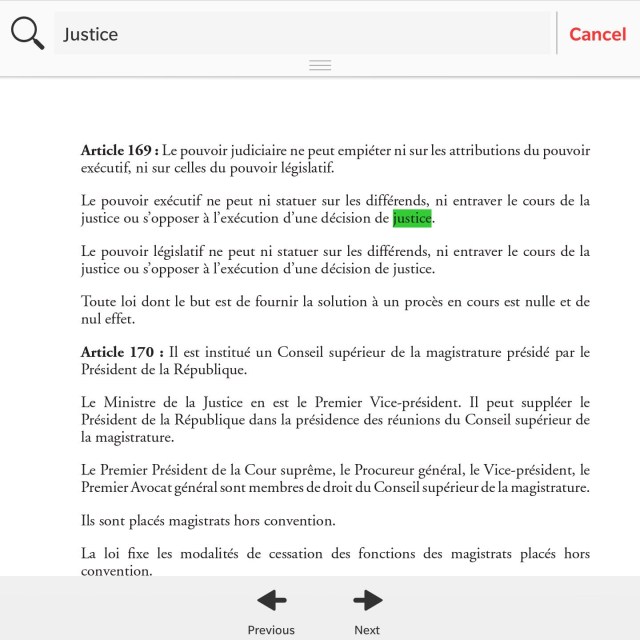 Article 169, le Pouvoir Exécutif ne peut pas s'opposer à une decision de justice: Un principe viole par le Ministre Pierre Mabiala.
