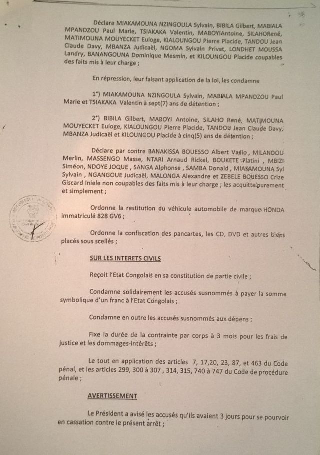 10. Arret 7 Avril 2014 - emprisonnement CDRC